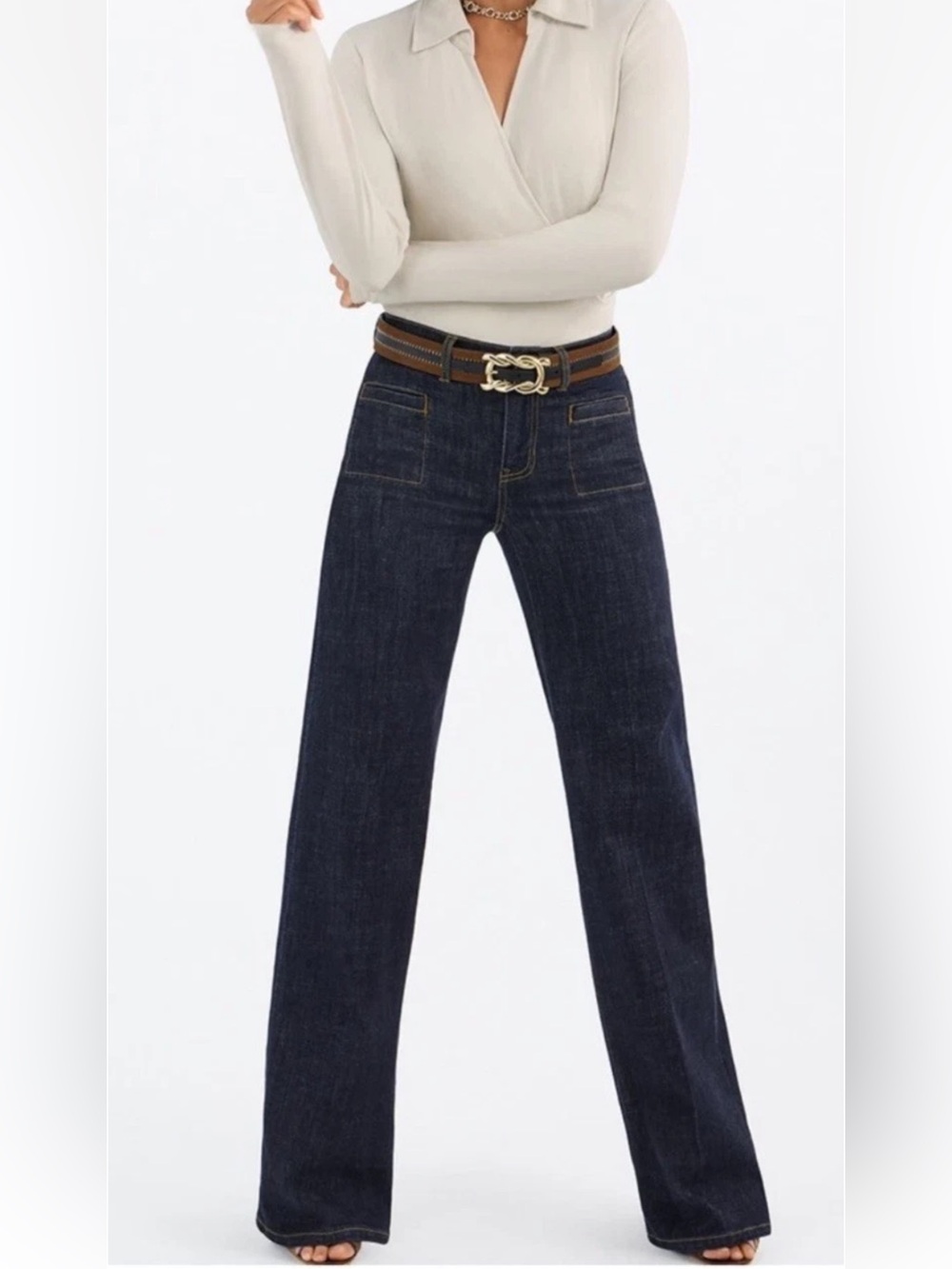 Cabi Venice Trouser Jeans in Dark Wash Size 10